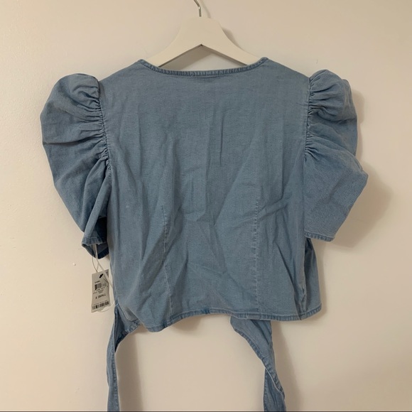 Wrap Denim Crop Top - Picture 2 of 2